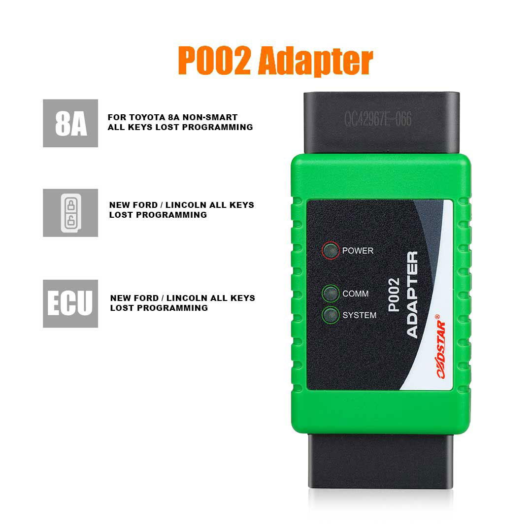 OBDSTAR P002 Adapter Full Package with for TOYOTA 8A Cable + For Ford All Key Lost Cable + Bosch ECU Flash Cable Work with X300 DP Plus and Pro4