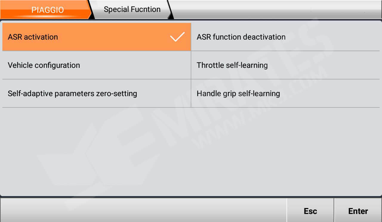 OBDStar MS80 Special Function Piaggio