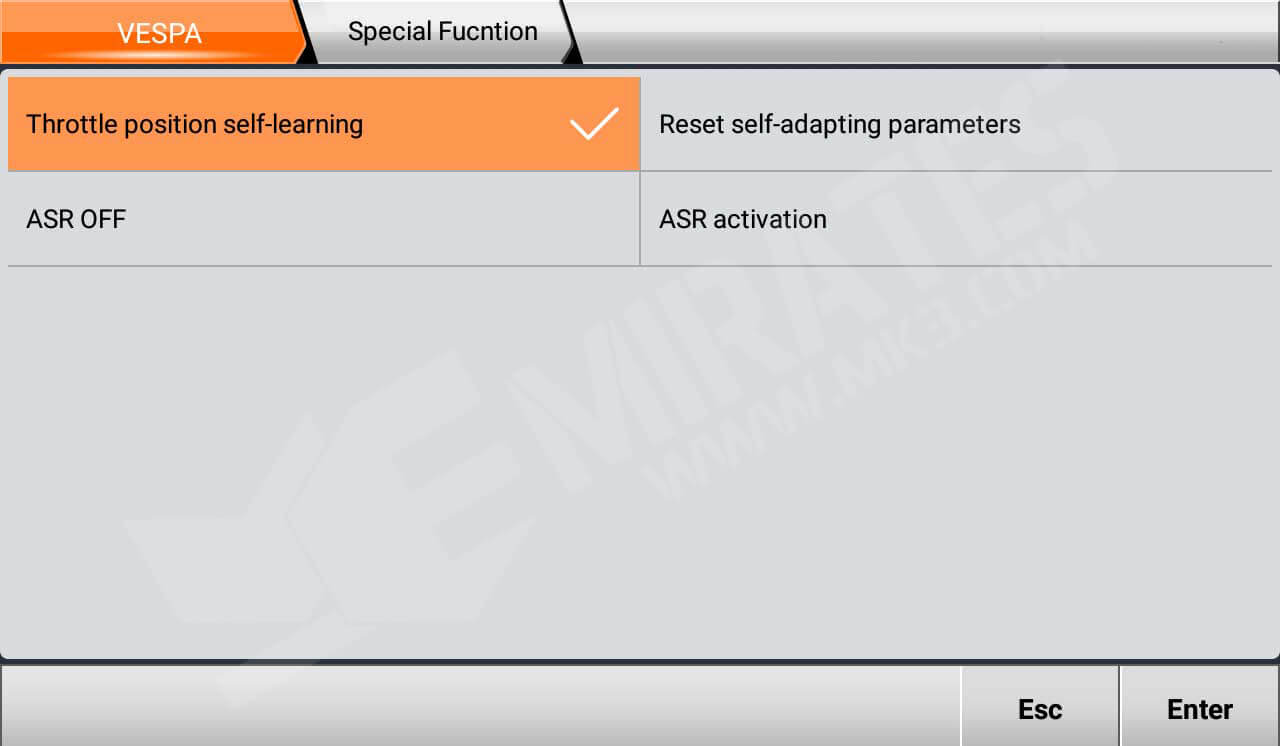 OBDStar MS80 Special Function VESPA
