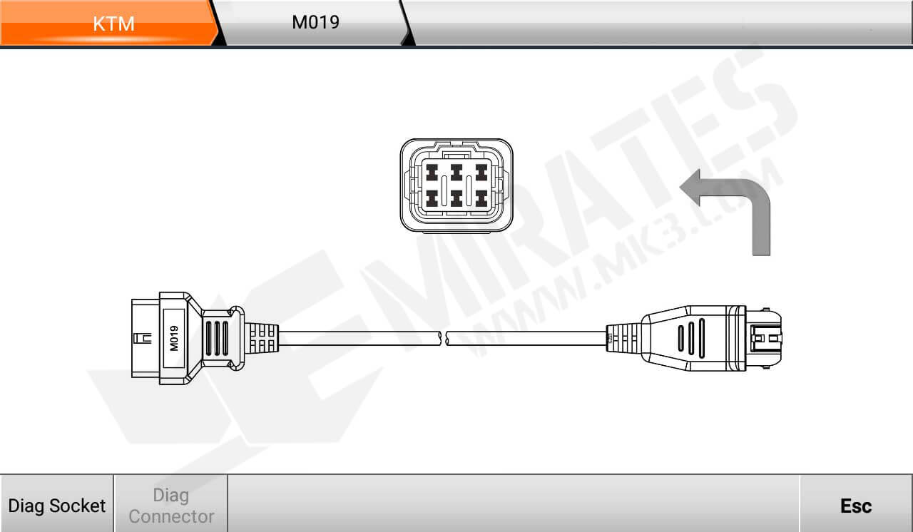 OBDStar MS80 Diag Connector Location