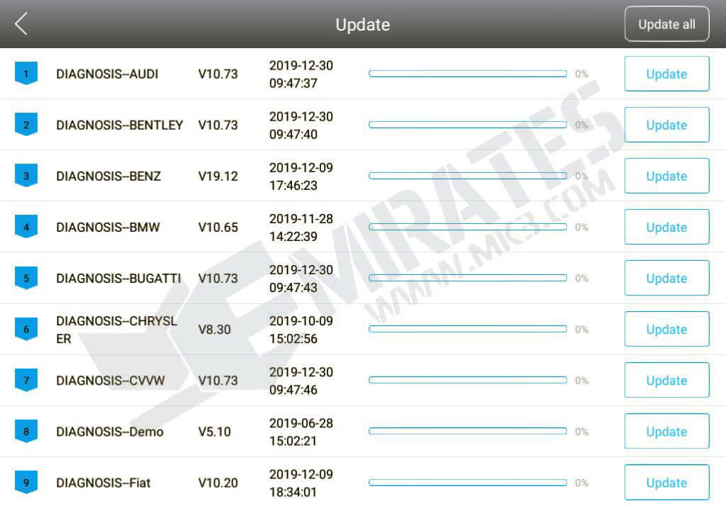 X100PAD Elite application and click UPDATE via the Internet using WiFi or wired connection X100PAD Elite updates