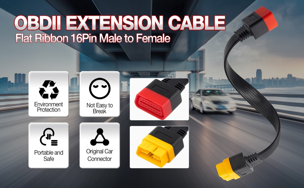 New Launch OBD2 Extension Cable Full 16Pin Male to Female OBDII Extend Cable for Car OBD Diagnostic Extender Cord Connector (36CM/14.17IN) | Emirates Keys