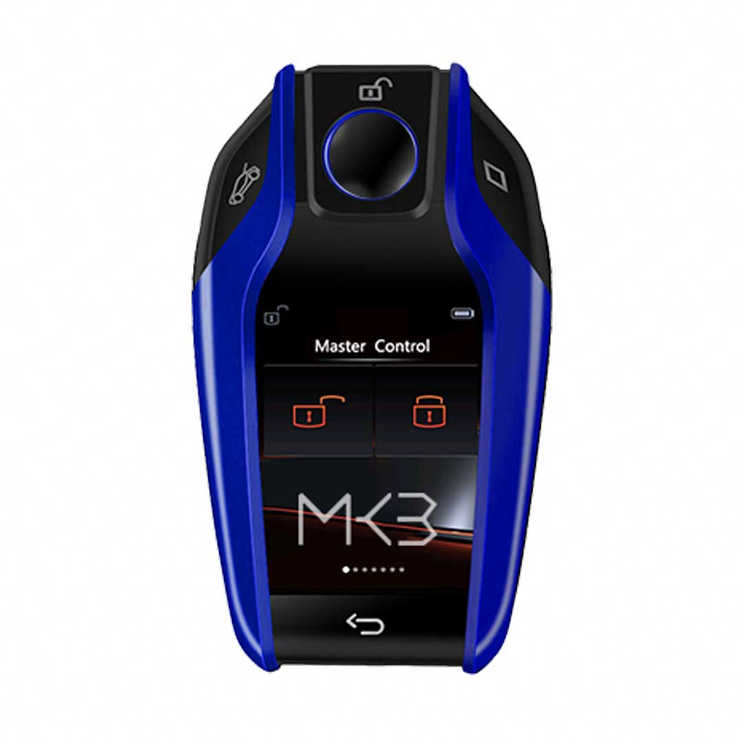 New Aftermarket LCD Universal Smart Key Kit With Keyless Entry And IOS Car BMW Style Location Tracking System Blue Color | Emirates Keys