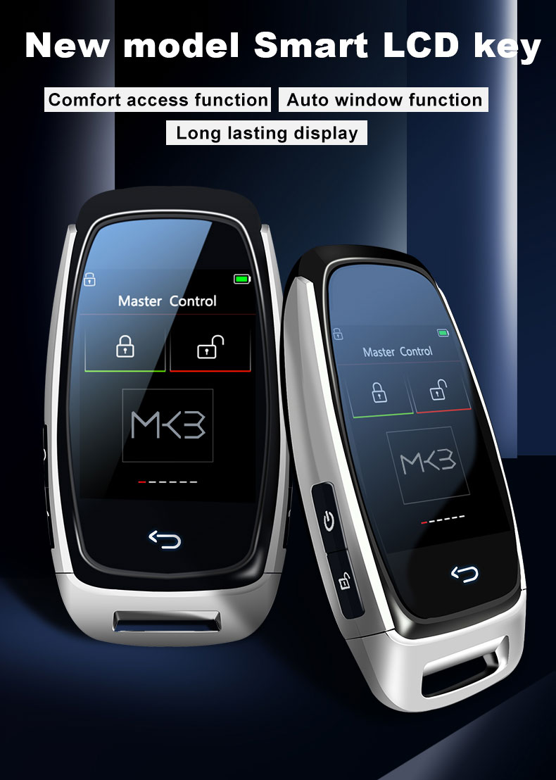 New Aftermarket LCD Universal Smart Key Kit With Keyless Entry And IOS Car Location Tracking System Silver Color | Emirates Keys