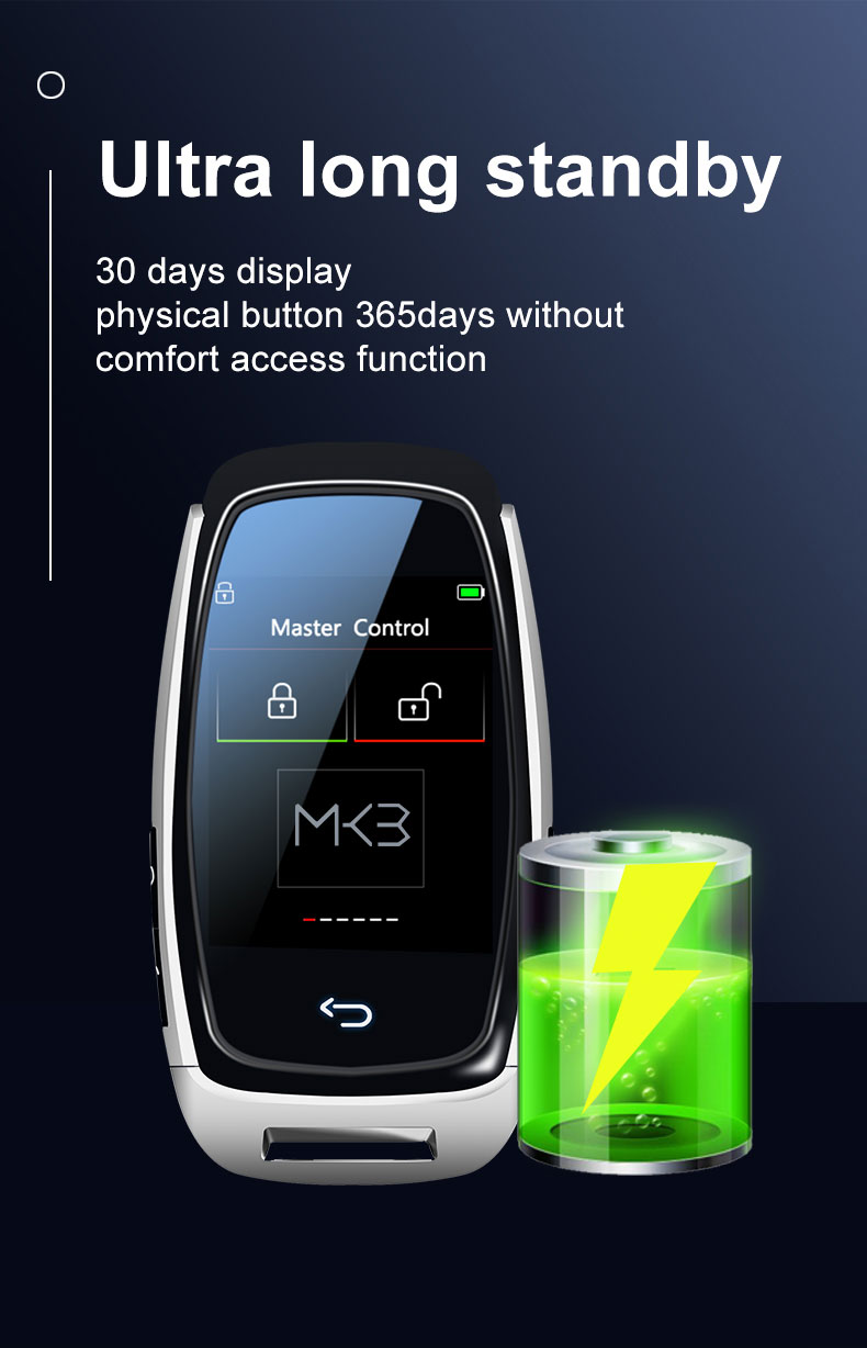 New Aftermarket LCD Universal Smart Key Kit With Keyless Entry And IOS Car Location Tracking System Silver Color | Emirates Keys