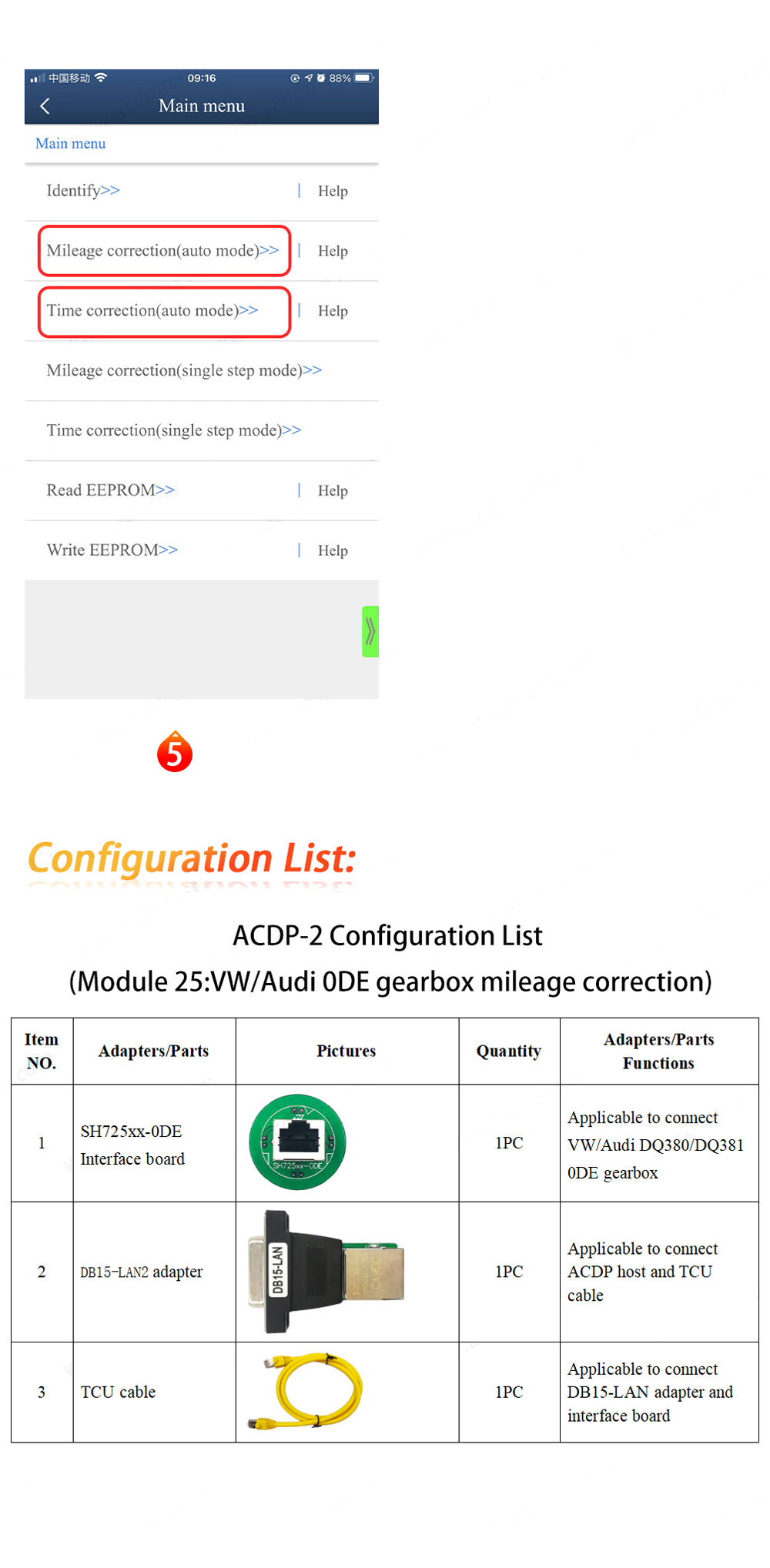 Yanhua Mini ACDP 2 Second Generation Module 25 Volkswagen Audi 0DE Gearbox Mileage Calibration | Emirates Keys