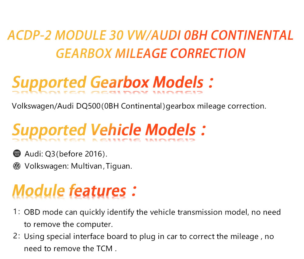 Yanhua Mini ACDP 2 Second Generation Module 30 Volkswagen / Audi 0BH Continental Gearbox Mileage Correction | Emirates Keys