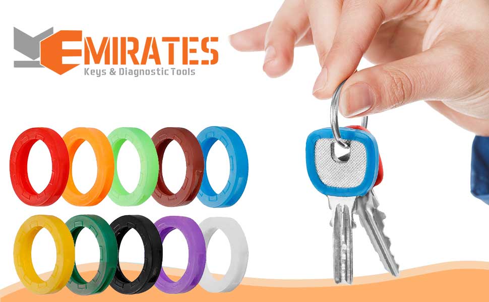 New Aftermarket Silicone Key Ring Colorful Toppers  200 PCs Box Bright Color Hollow Silicone Key Cap Cover Topper Keyring Keychain | Emirates Keys
