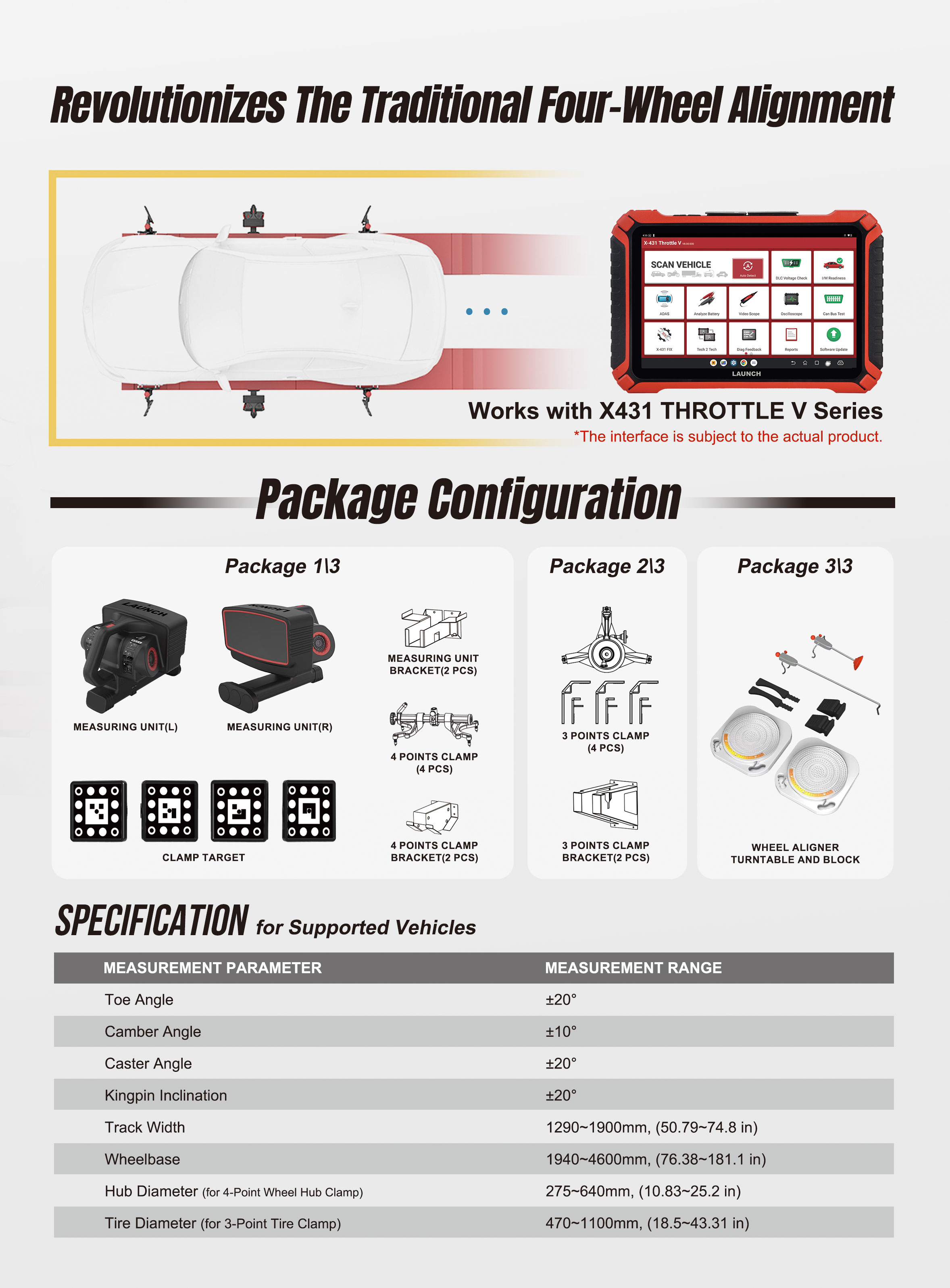 Launch X-613 Portable 3D Wheel Aligner