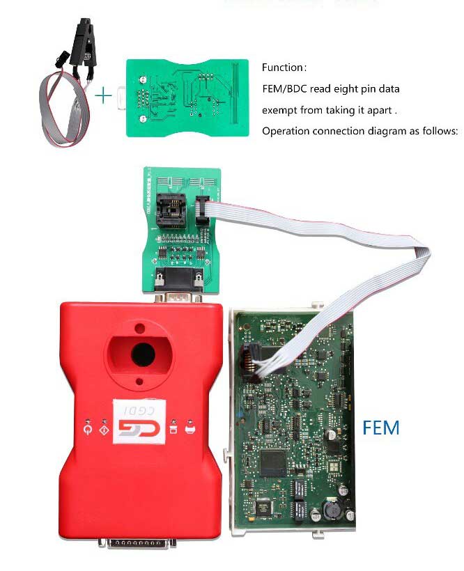 New CGDI Reading 8 Foot Chip Free Clip Adapter with CGDI Prog BMW For BMW and XPROG 5.60 /5.74/5.84 and UPA USB ECU Programmer | Emirates Keys