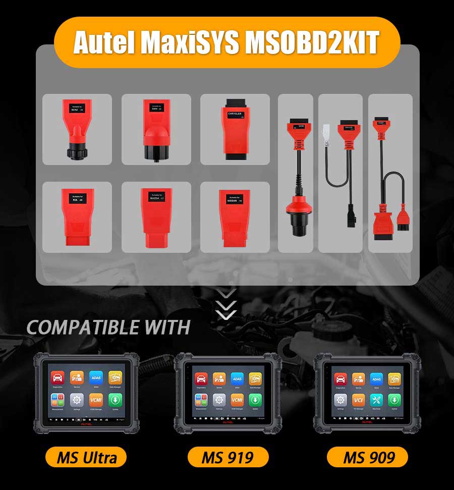 New Autel MaxiSYS MSOBD2KIT Non-OBDII Adapter with cables for MaxiSys Ultra, MS919 and MS909 | Emirates Keys