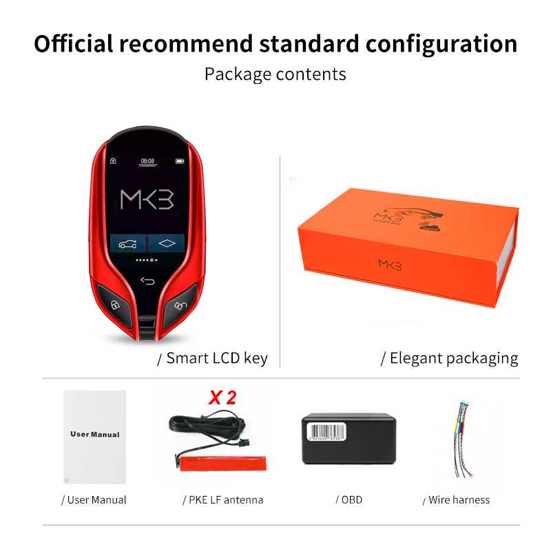 New Aftermarket LCD Universal Modified Smart Remote Key PKE System For All Keyless Car Maserati Style Silver Color | Emirates Keys