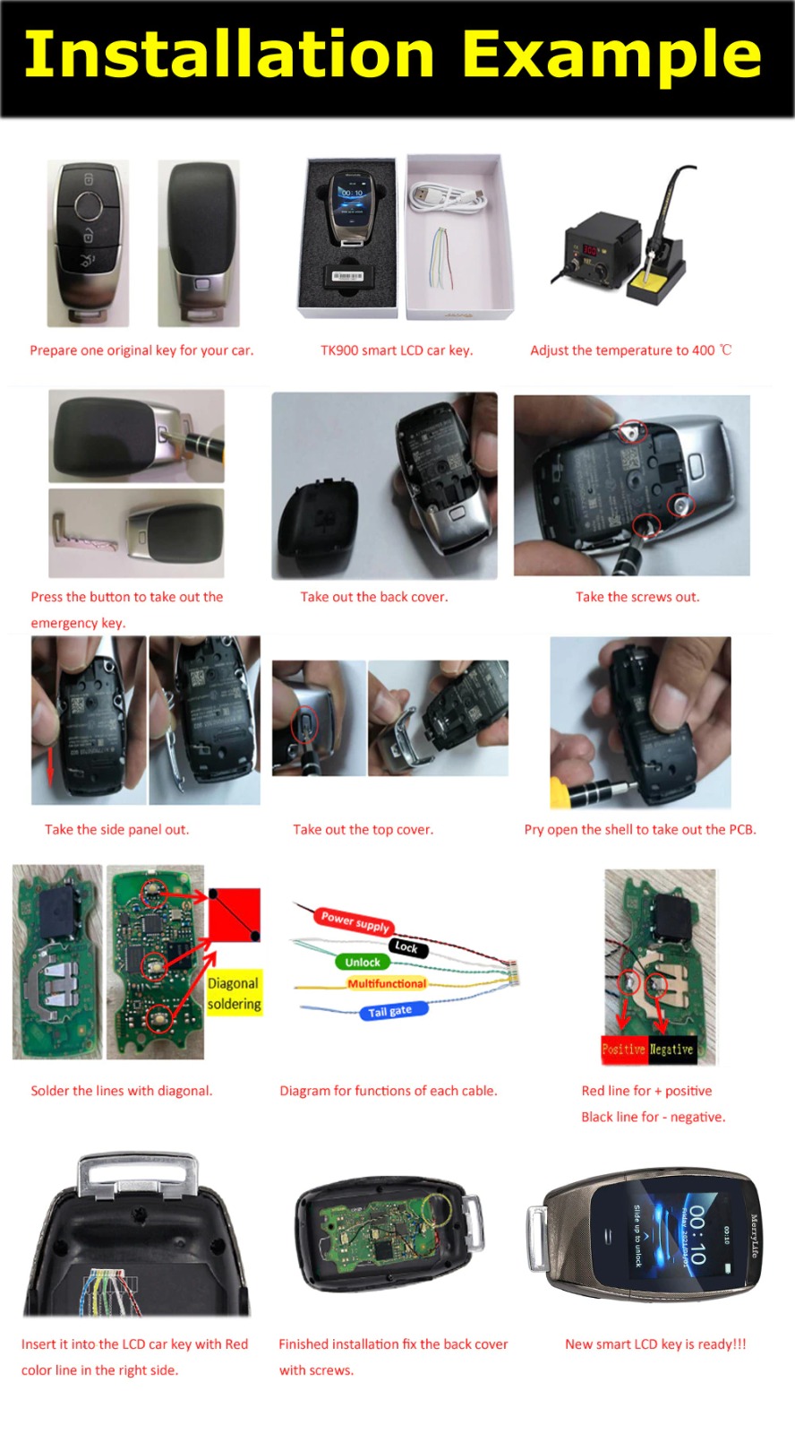 New Aftermarket LCD Universal Modified Smart Key Kit For All Keyless Entry Car Mercedes Benz Classic Style Silver Color	 | Emirates Keys